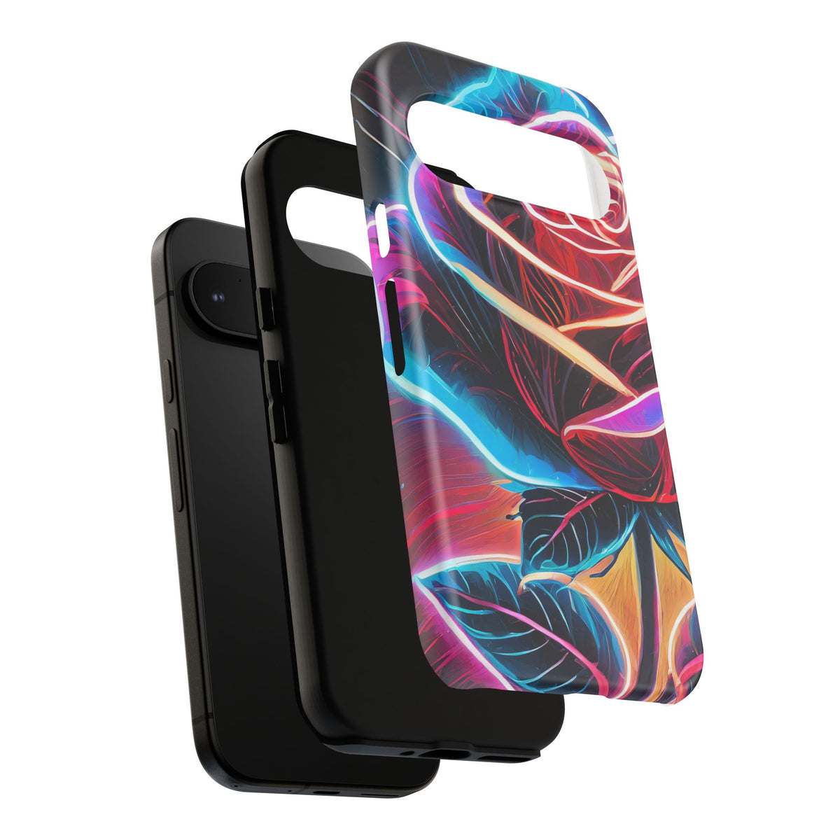 Artistic Neon Rose Tough Phone Case - Studio 653