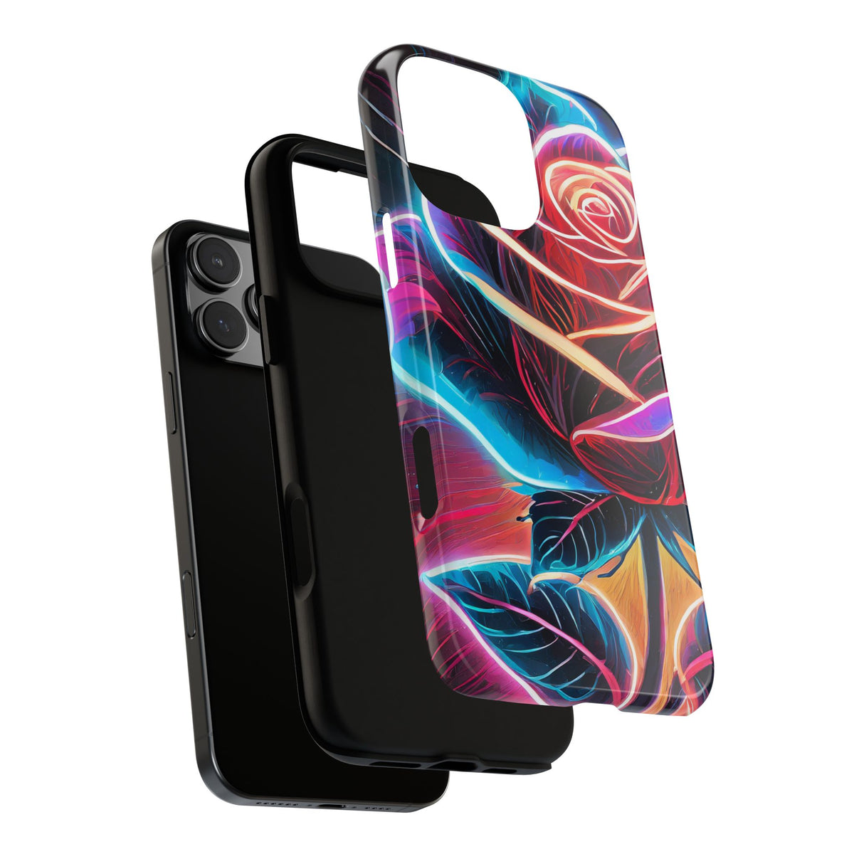 Artistic Neon Rose Tough Phone Case - Studio 653