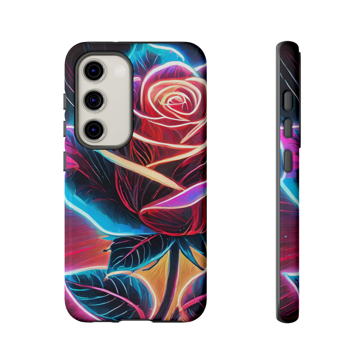 Artistic Neon Rose Tough Phone Case - Studio 653