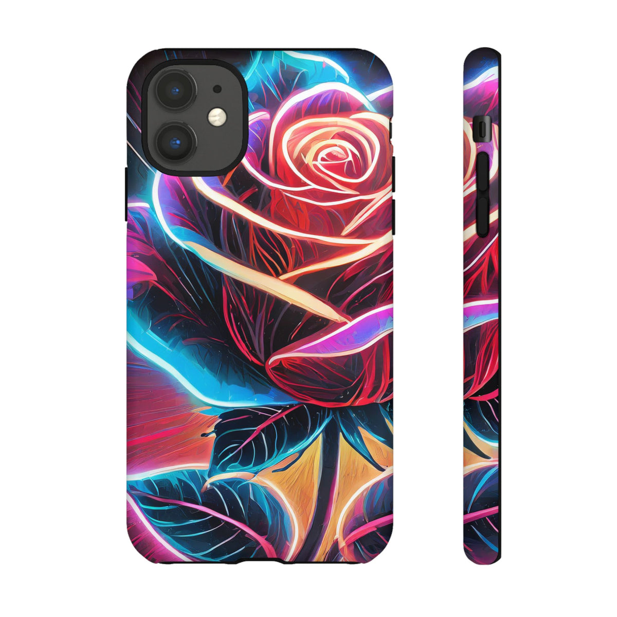 Artistic Neon Rose Tough Phone Case - Studio 653