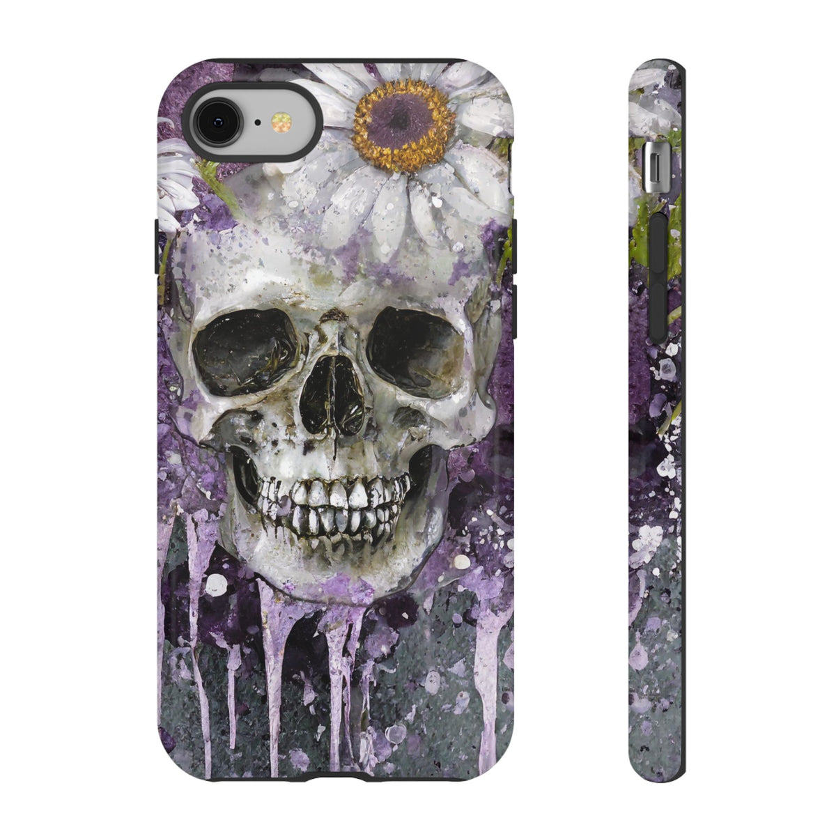 Plum Skull and Daisy Tough Phone Case
