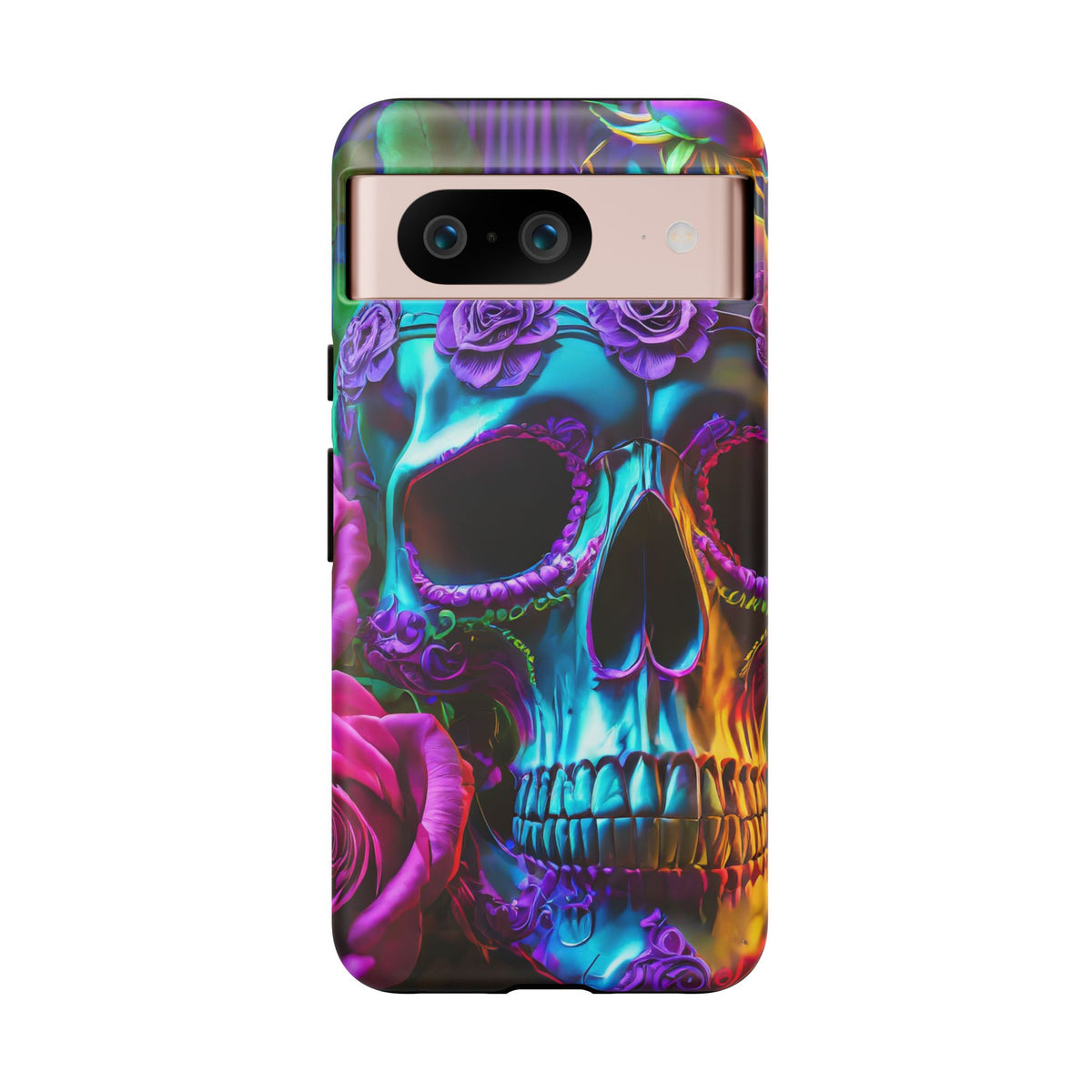 Neon Skull and Roses Vibrant Tough Phone Case - Studio 653