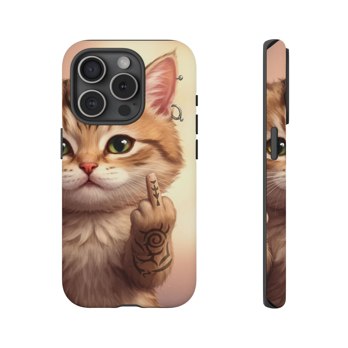 Evil Kitty Giving the Bird Tough Phone Case - Studio 653