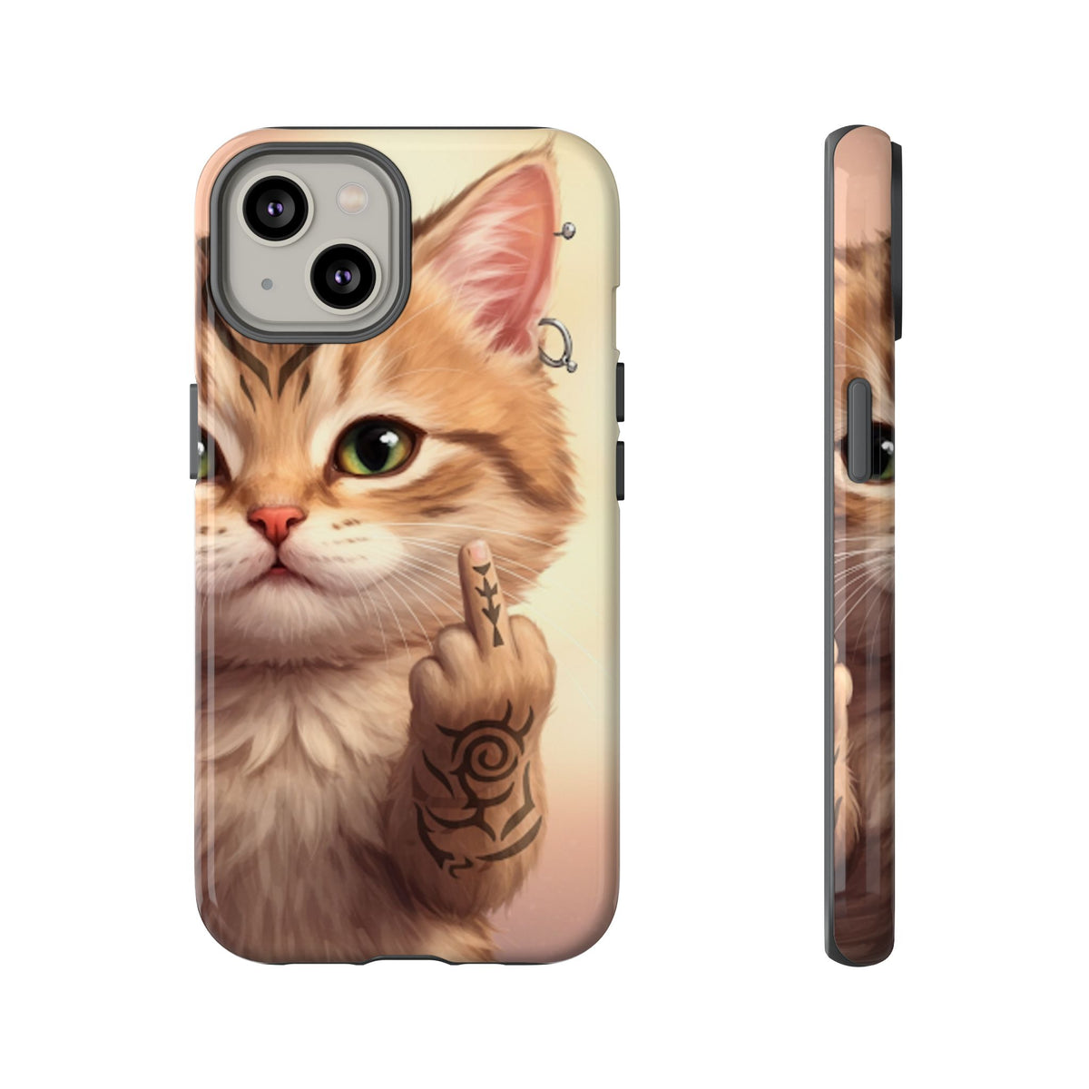 Evil Kitty Giving the Bird Tough Phone Case - Studio 653