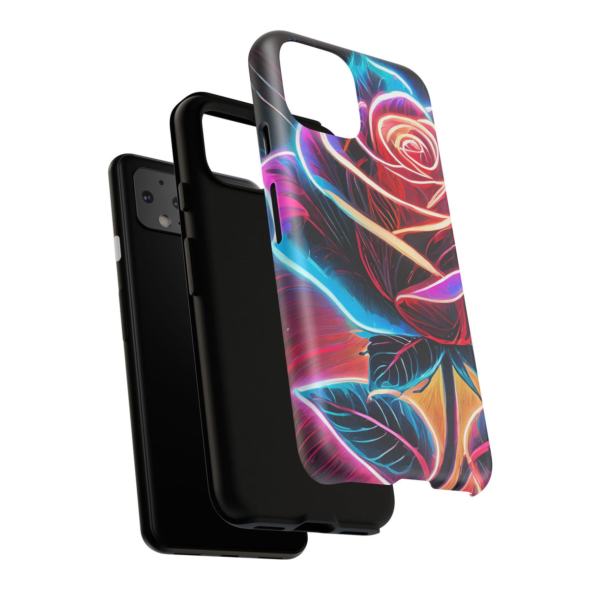 Artistic Neon Rose Tough Phone Case - Studio 653
