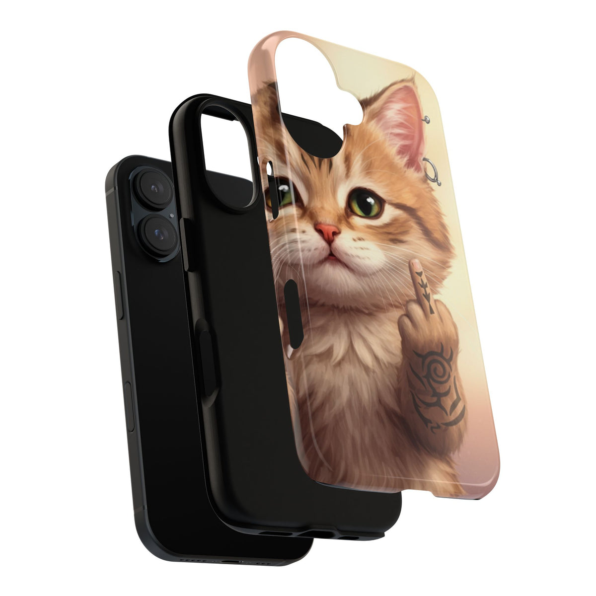 Evil Kitty Giving the Bird Tough Phone Case - Studio 653