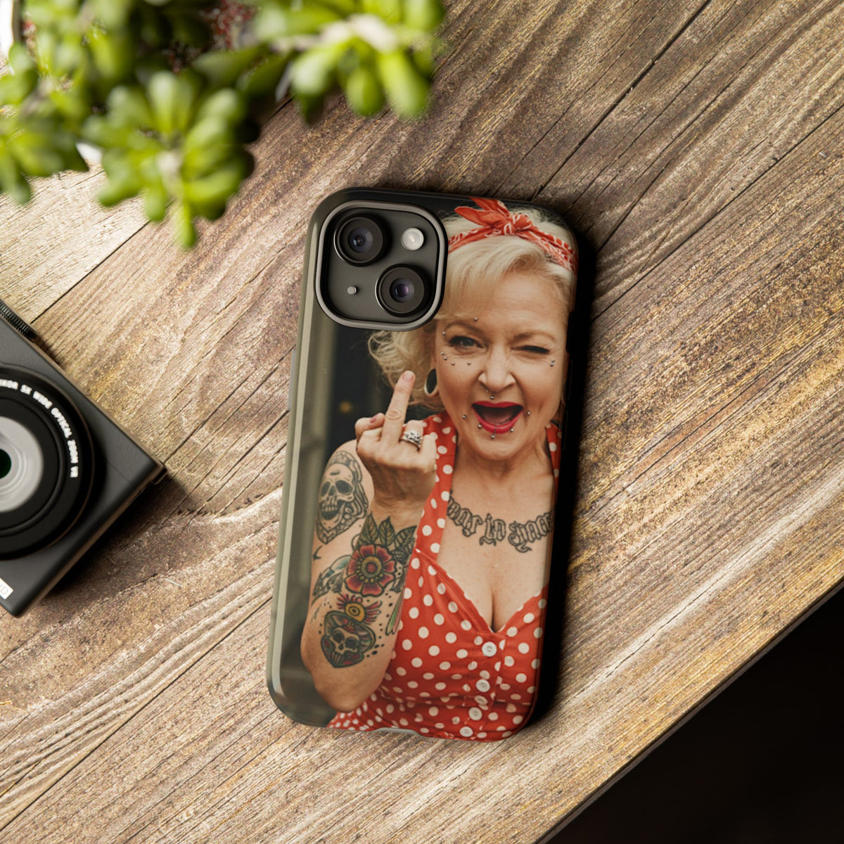 Rebellious Tattooed Betty White Tough Phone Case - Studio 653