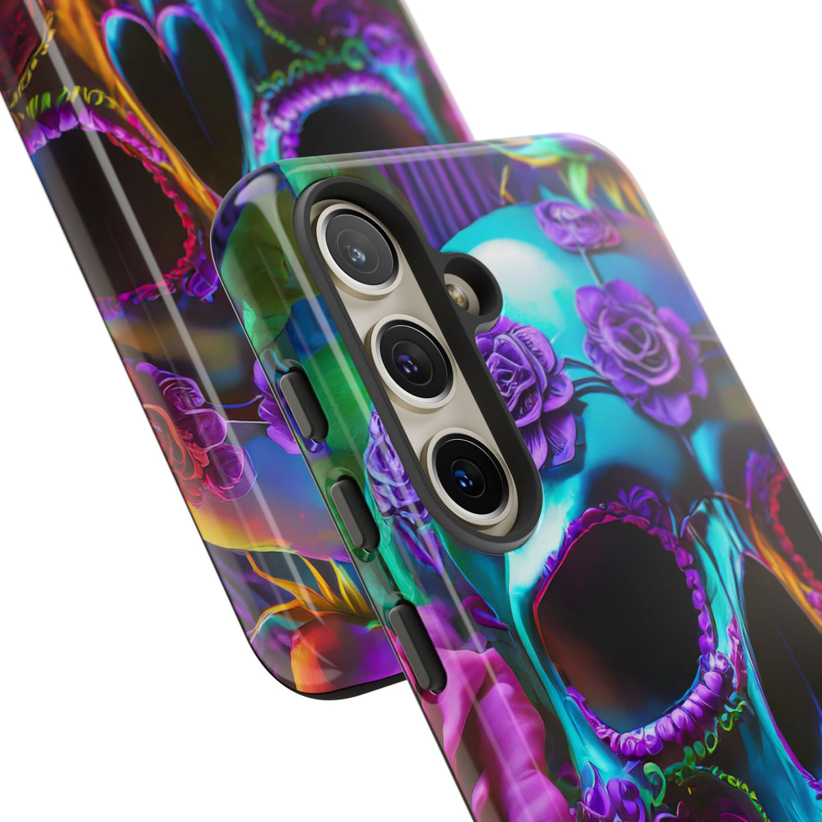 Neon Skull and Roses Vibrant Tough Phone Case - Studio 653