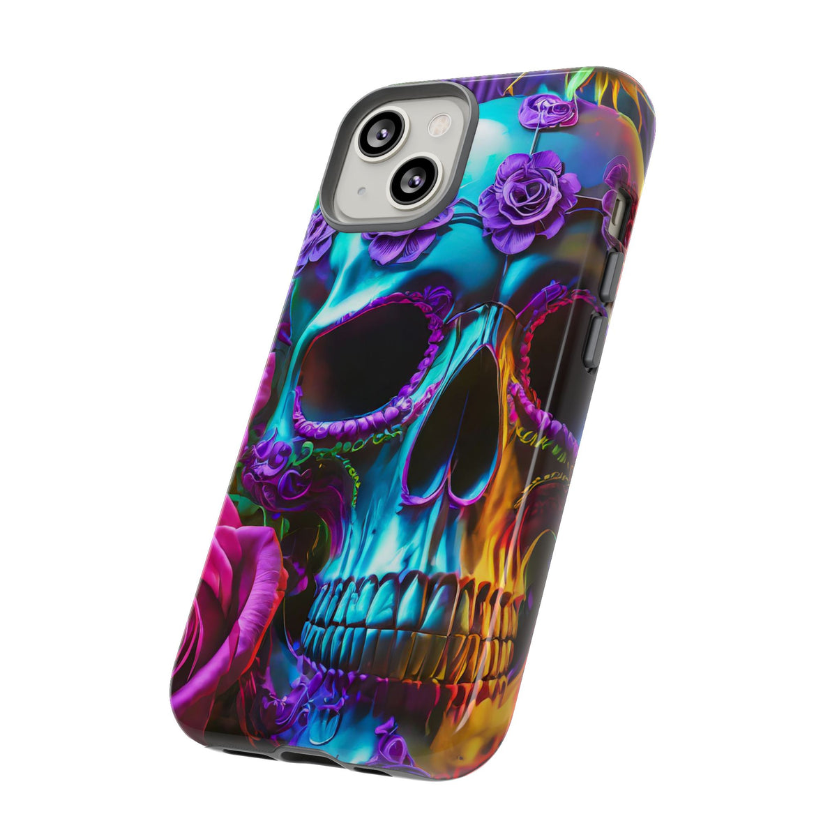 Neon Skull and Roses Vibrant Tough Phone Case - Studio 653