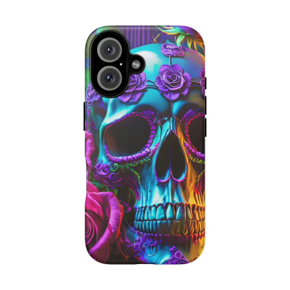 Neon Skull and Roses Vibrant Tough Phone Case - Studio 653
