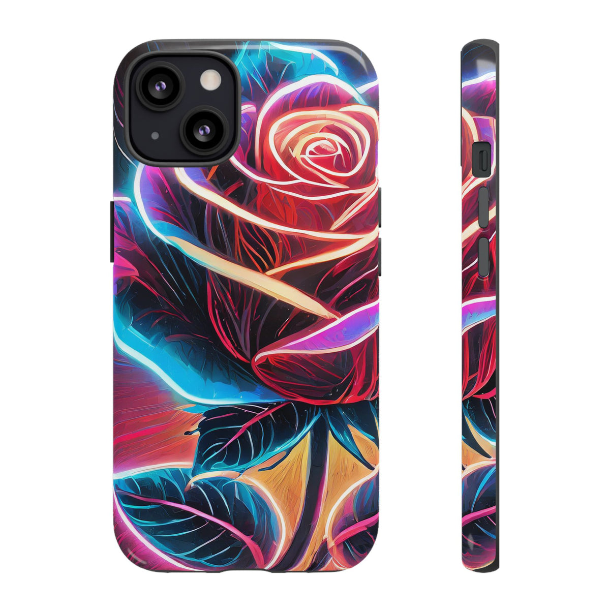Artistic Neon Rose Tough Phone Case - Studio 653
