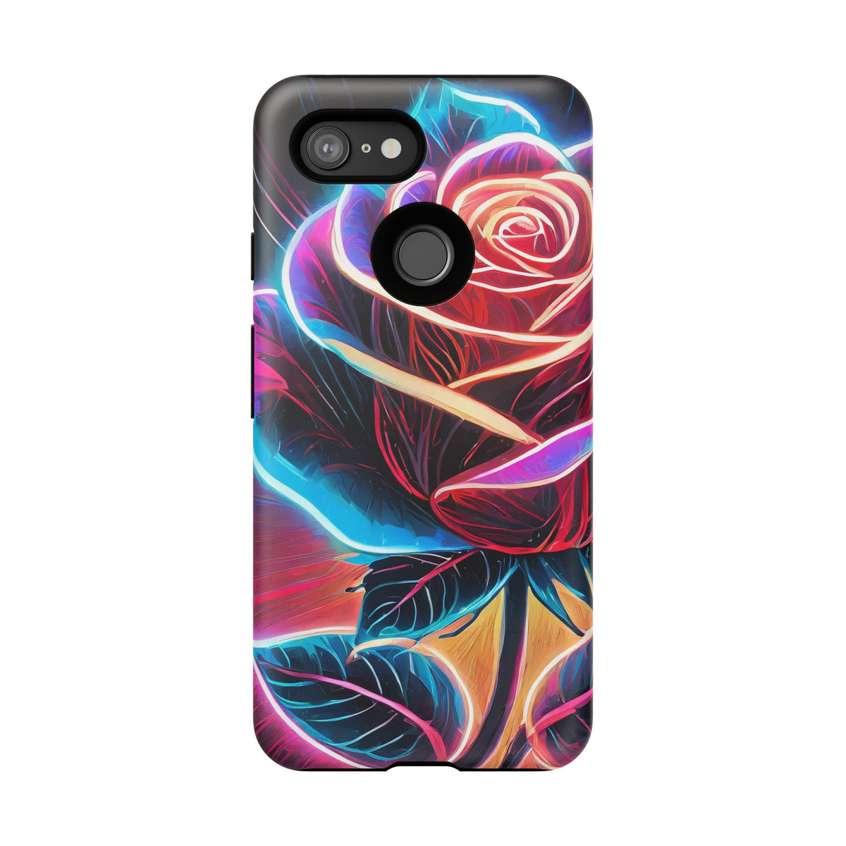 Artistic Neon Rose Tough Phone Case - Studio 653