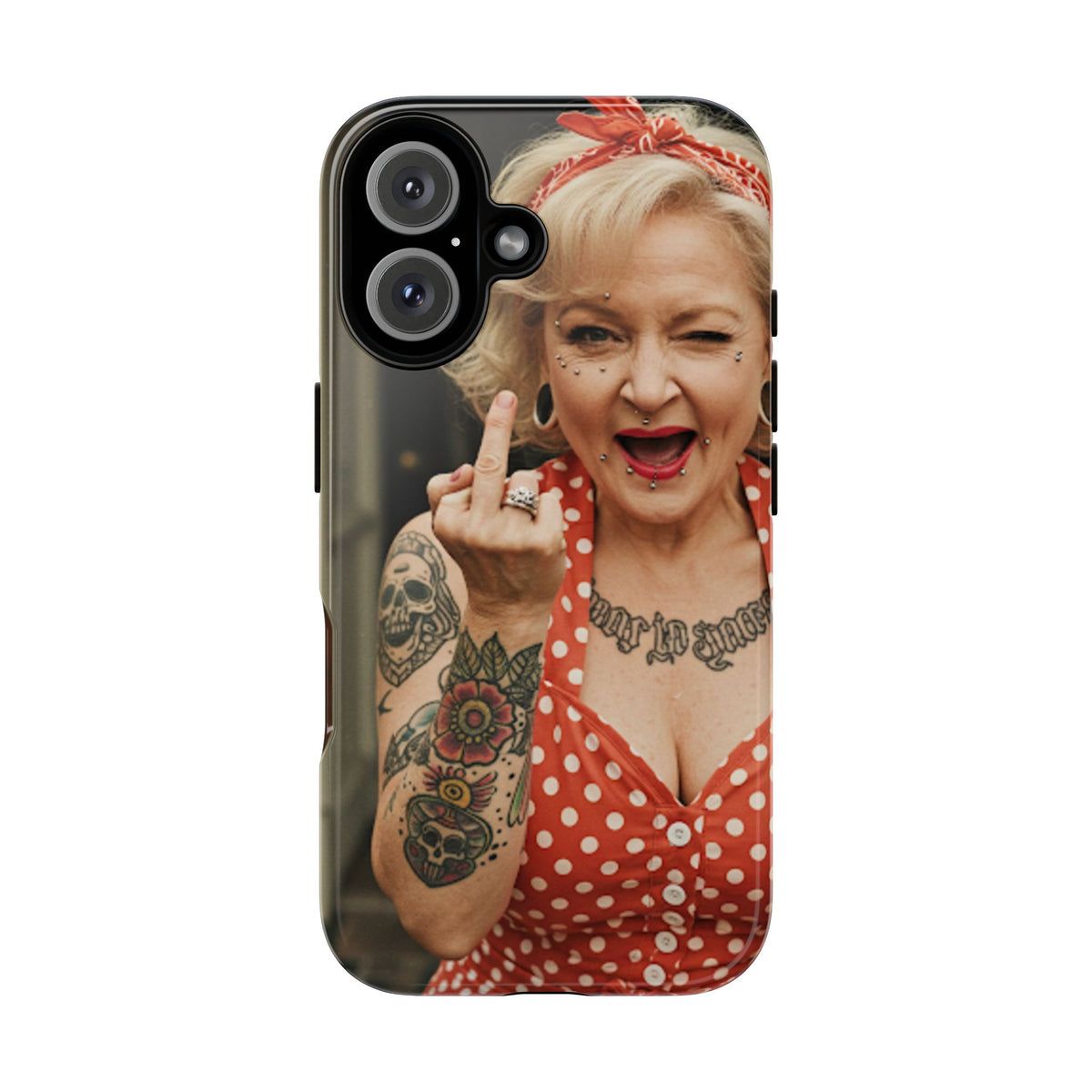 Rebellious Tattooed Betty White Tough Phone Case - Studio 653
