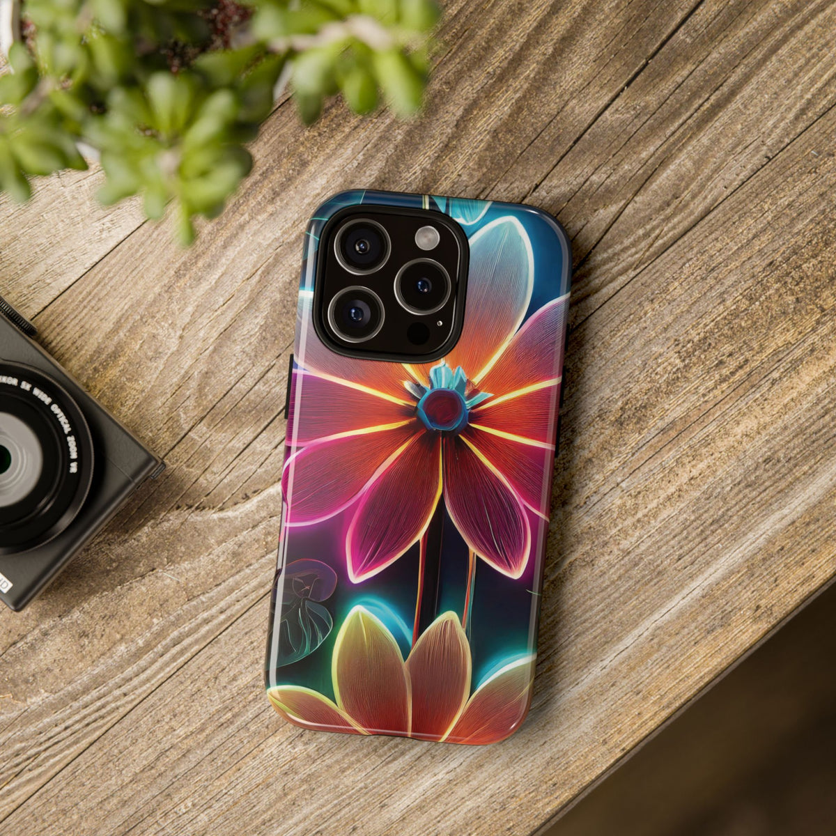 Vibrant Neon Flowers Tough Phone Case - Studio 653