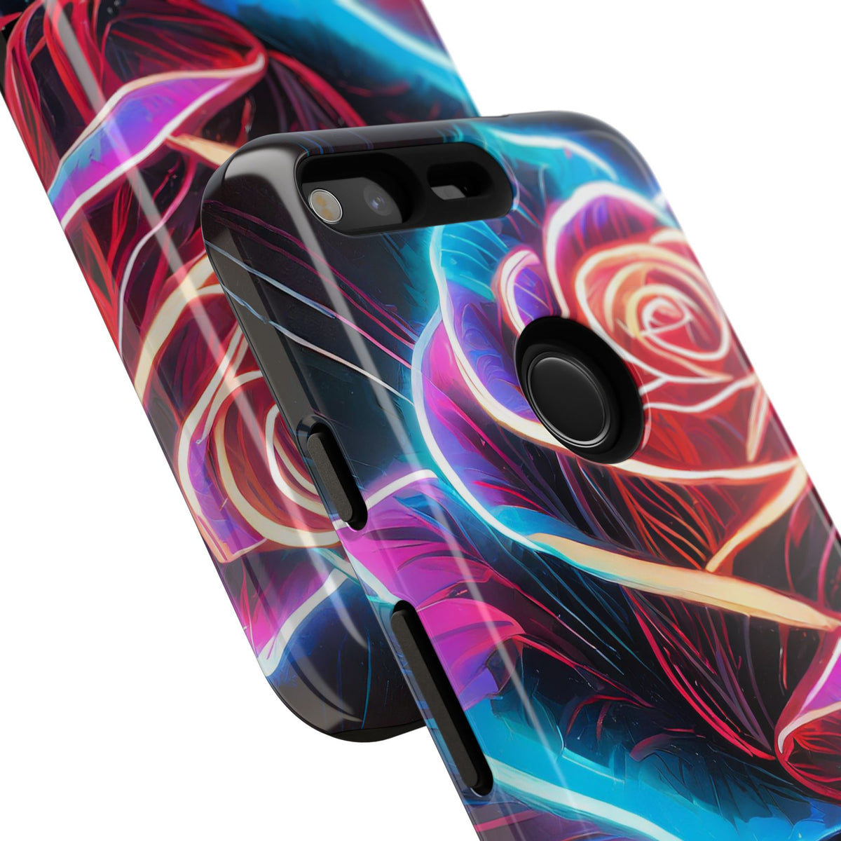 Artistic Neon Rose Tough Phone Case - Studio 653