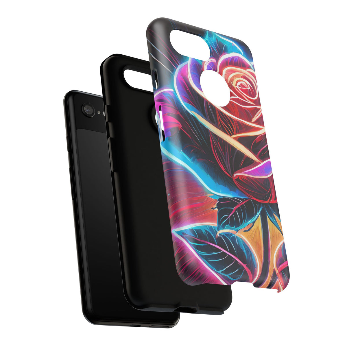 Artistic Neon Rose Tough Phone Case - Studio 653