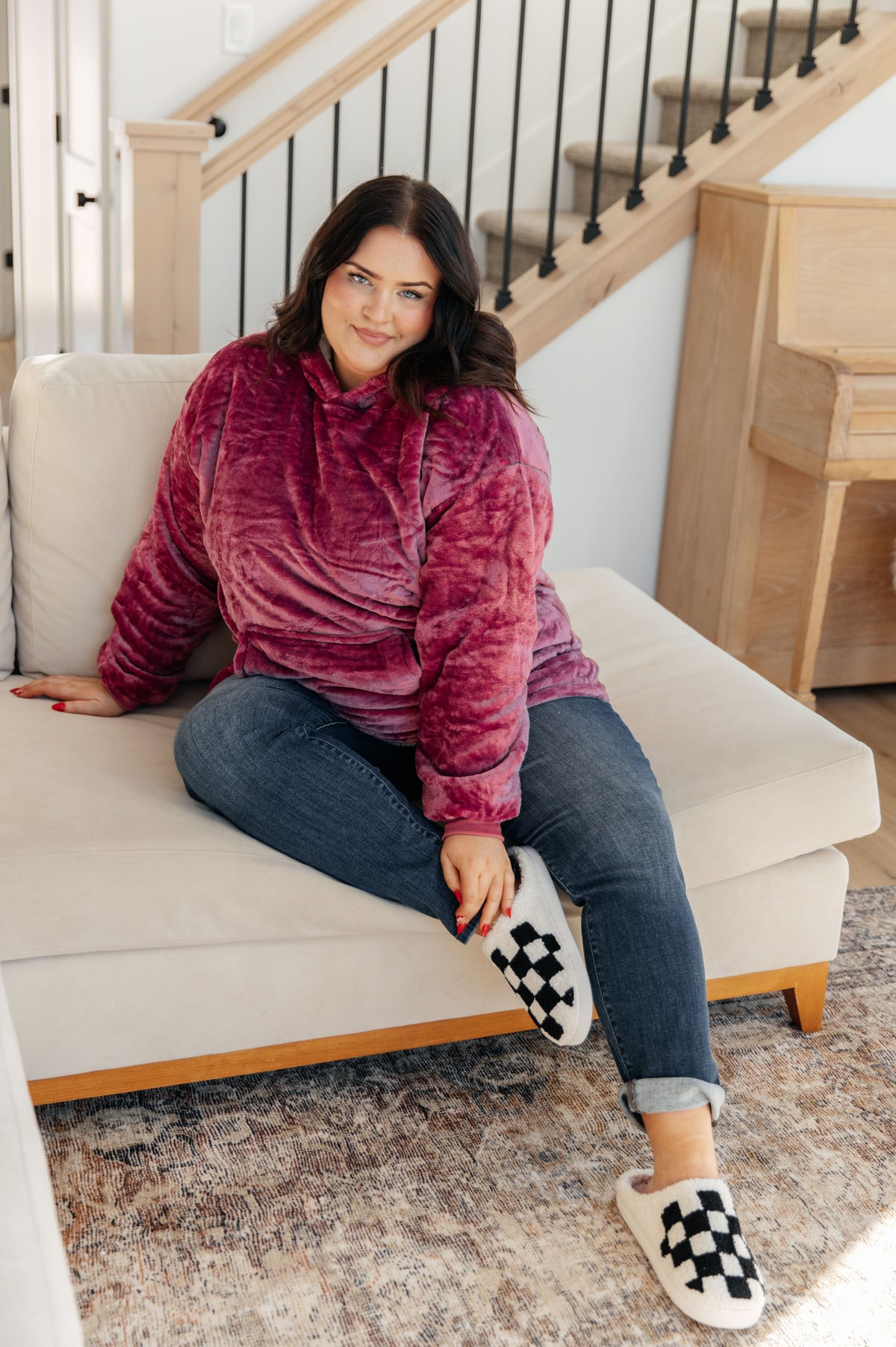 Checked Out Slippers in Black - Studio 653