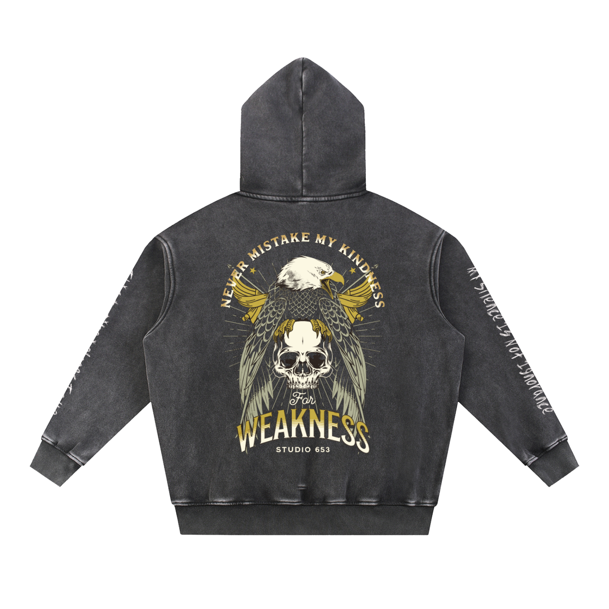 Don’t Mistake My Kindness For Weakness Snow Wash Fleece Oversize Hoodie
