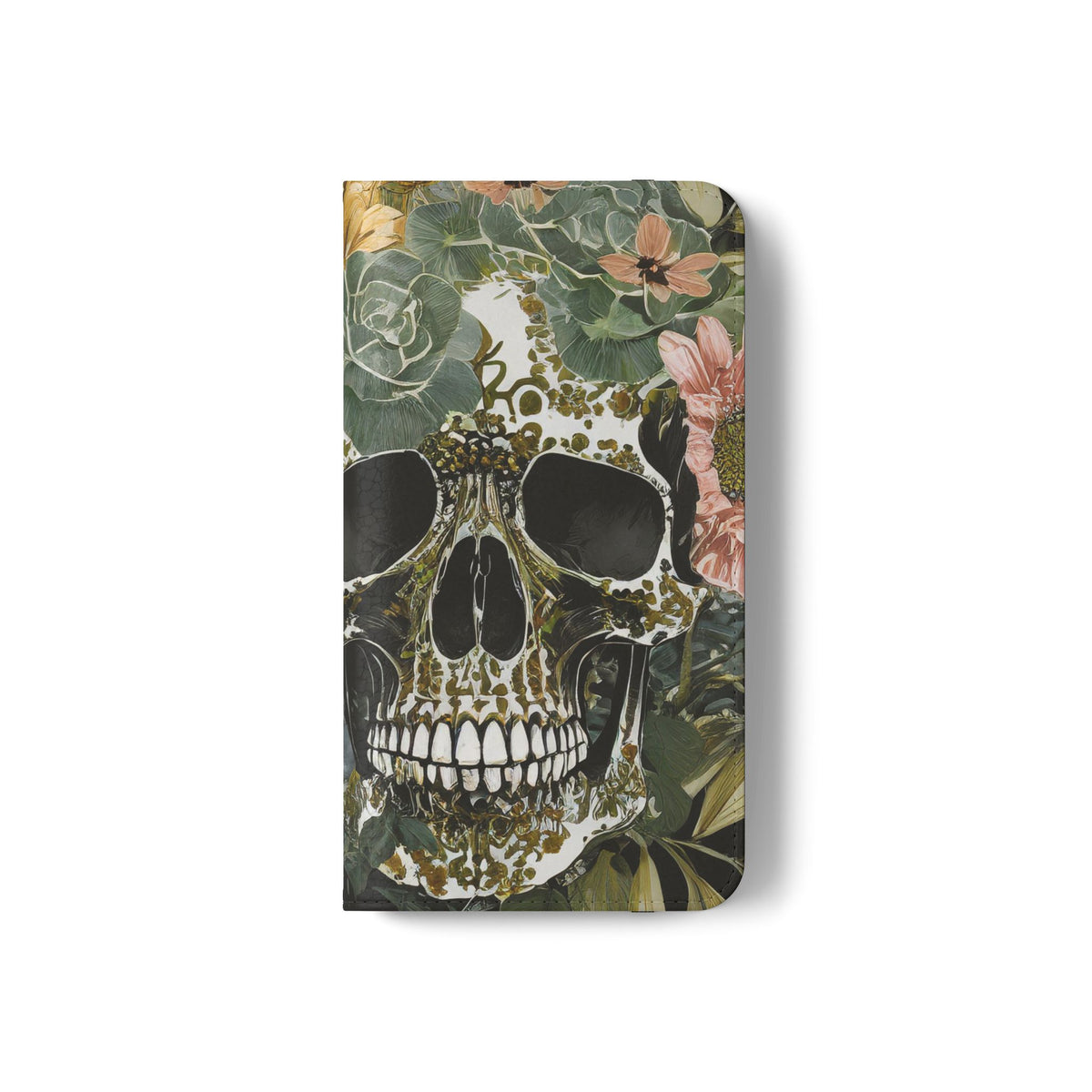Dark Floral Abstract Skull Flip Phone Case