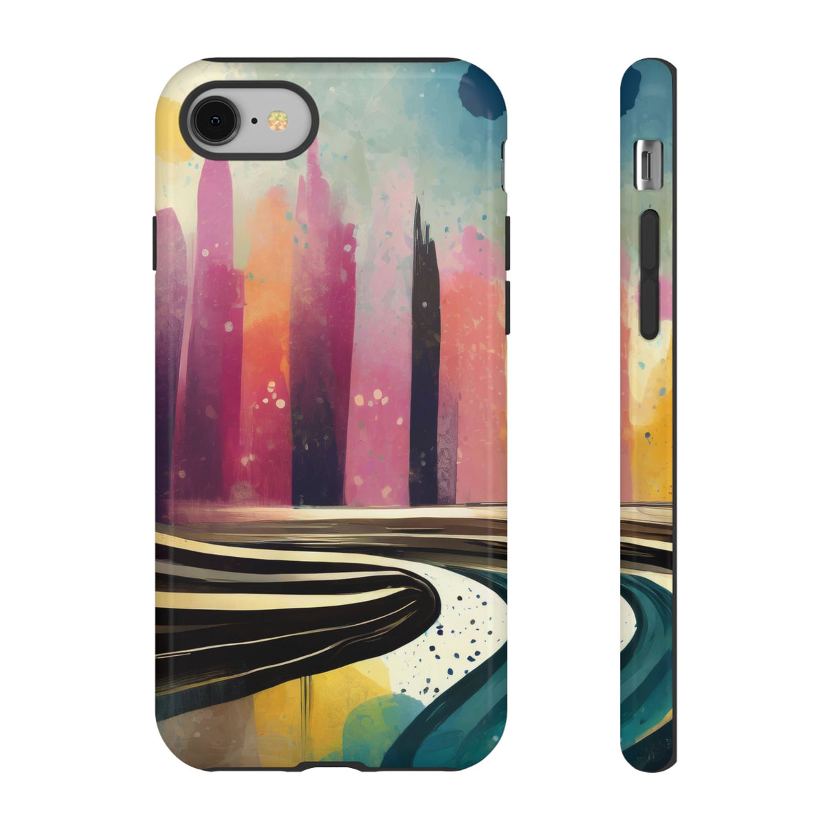 City Skyline Vibrant Phone Case - Abstract Art Design for Colorful Soul