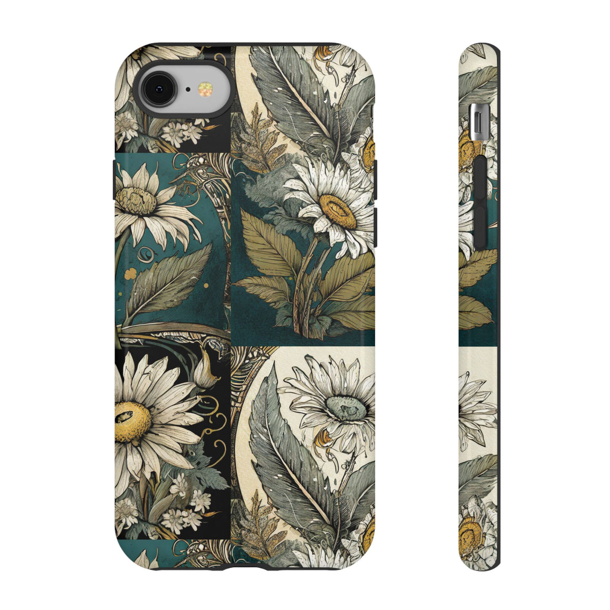 Abstract Teal Daisy Tough Phone Case - Durable & Stylish Protection