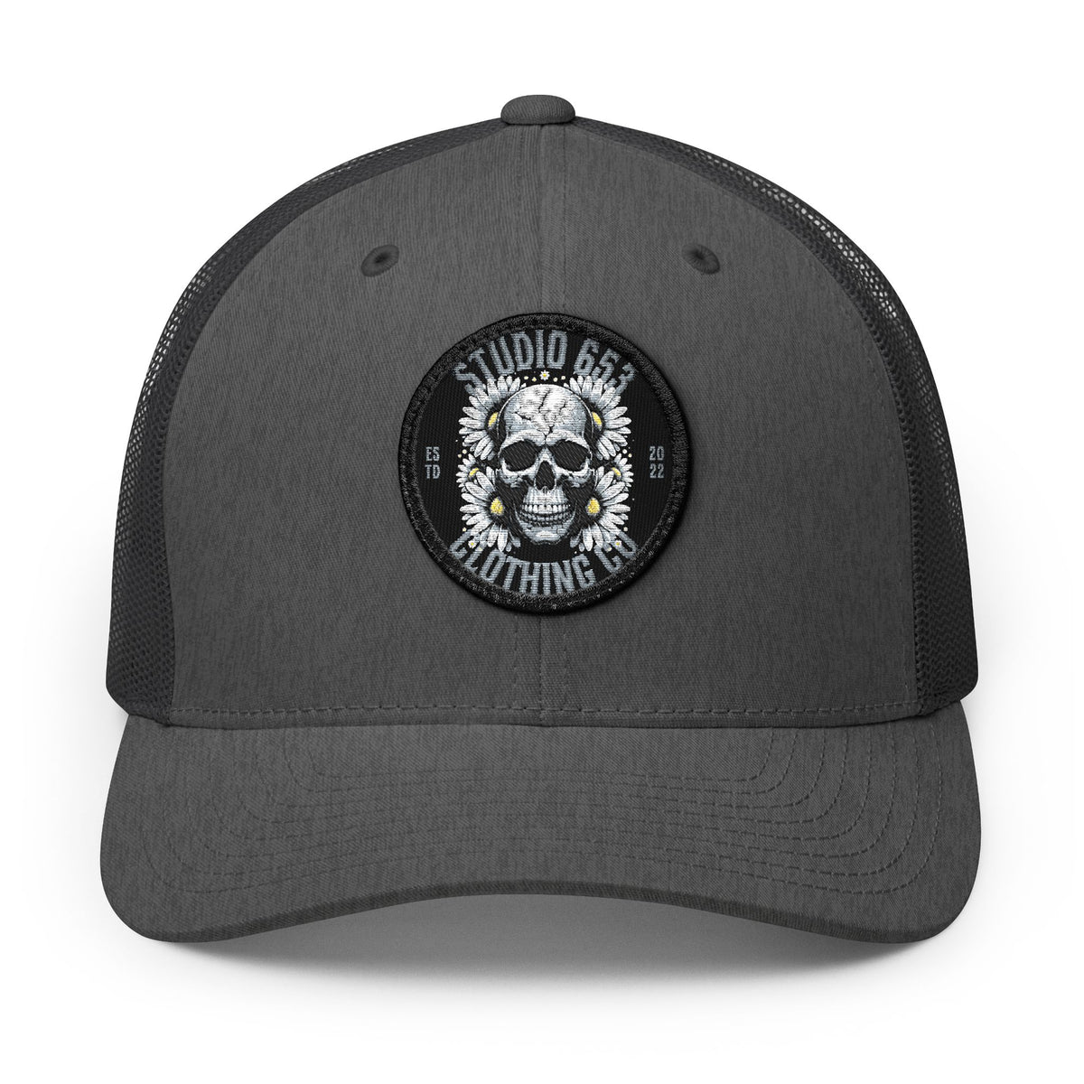 Skull Embroidered Vintage Snapback Hat - Studio 653