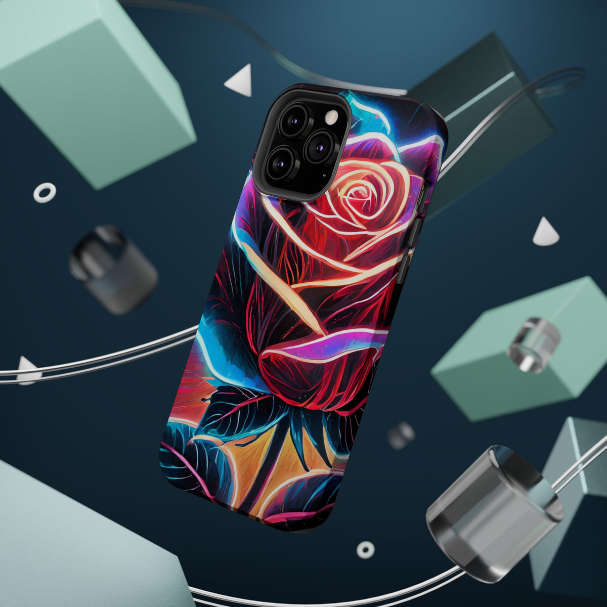 Neon Rose Magnetic Tough Phone Case - Studio 653