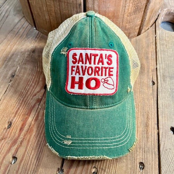 The Goat Stock Distressed Santa's Favorite Ho Hat