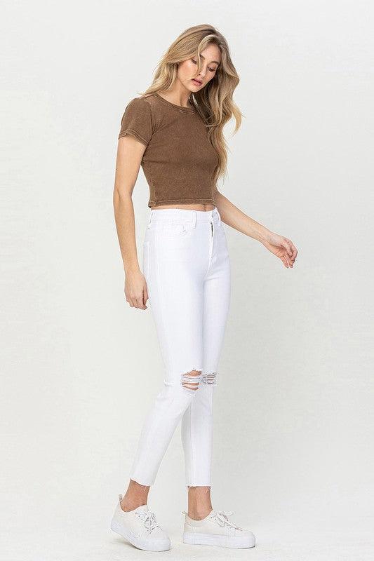 White High-Rise Skinny Jeans - Studio 653