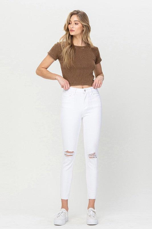 White High-Rise Skinny Jeans - Studio 653