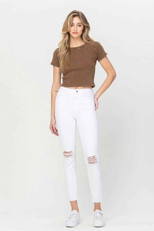 White High-Rise Skinny Jeans - Studio 653