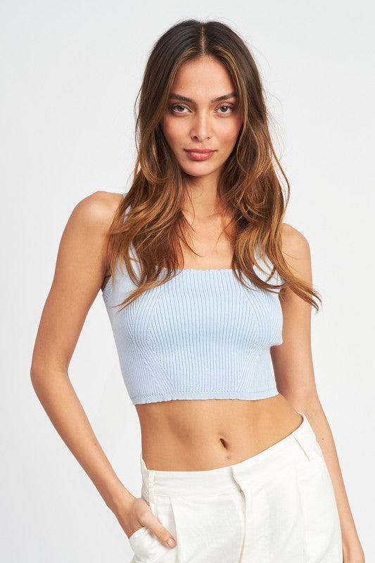 Sleeveless Crop Top With Back Bow - Studio 653