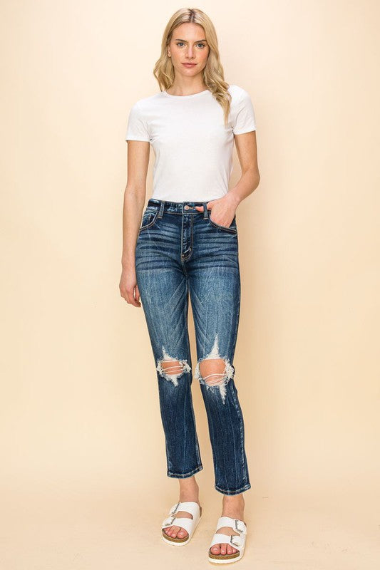 Artemis Vintage High-Rise Stretch Ankle Straight Leg Jeans