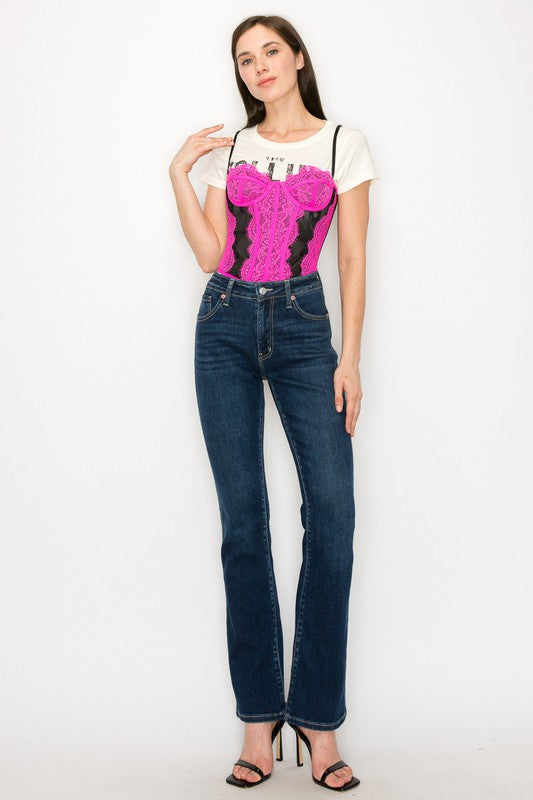 Allison High Rise Skinny Bootcut Jeans