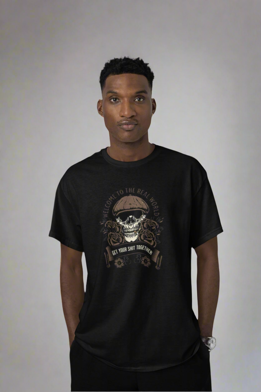 Welcome To The Real World Vintage Skull Graphic Tee