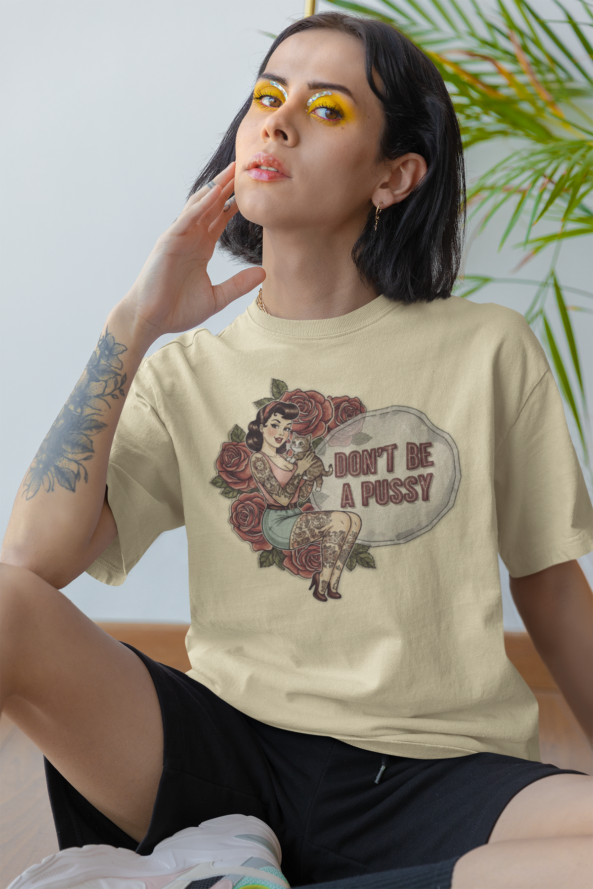 "Don't Be a Pussy" Retro Rockabilly Graphic Tee