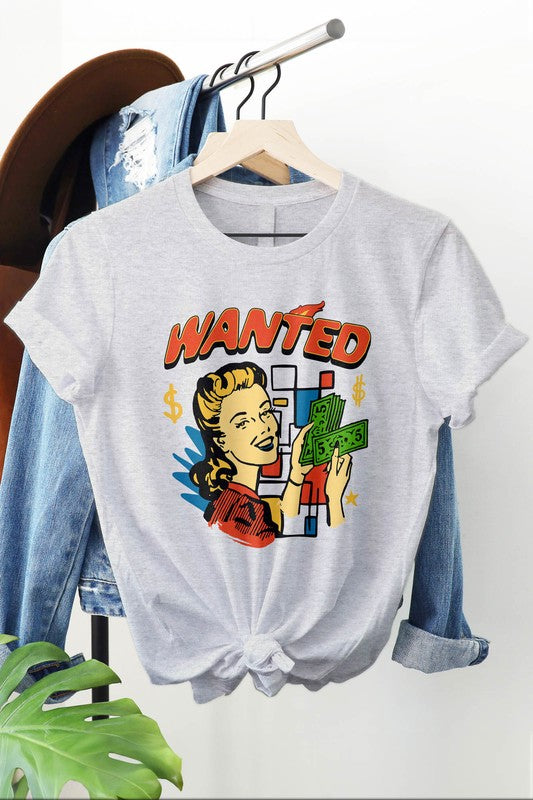 Retro Wanted Pop Art Graphic Tee