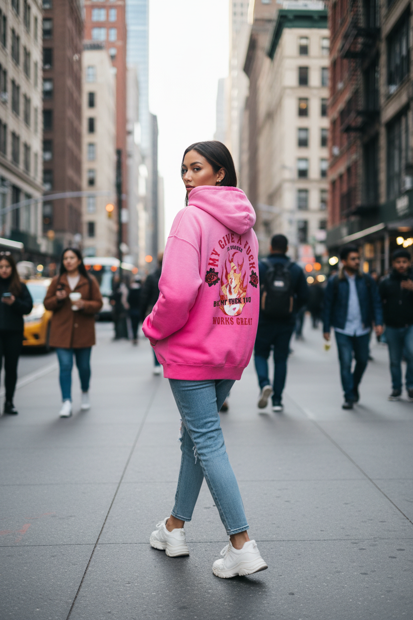 "My Give a Fuck Is Broken" Heavyweight Sunfade Oversized Hoodie