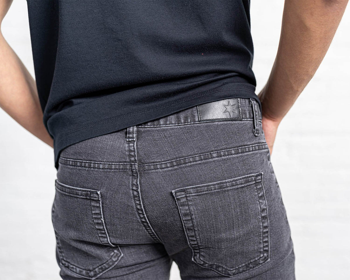 Slim Fit Grey Wash Jeans - Studio 653