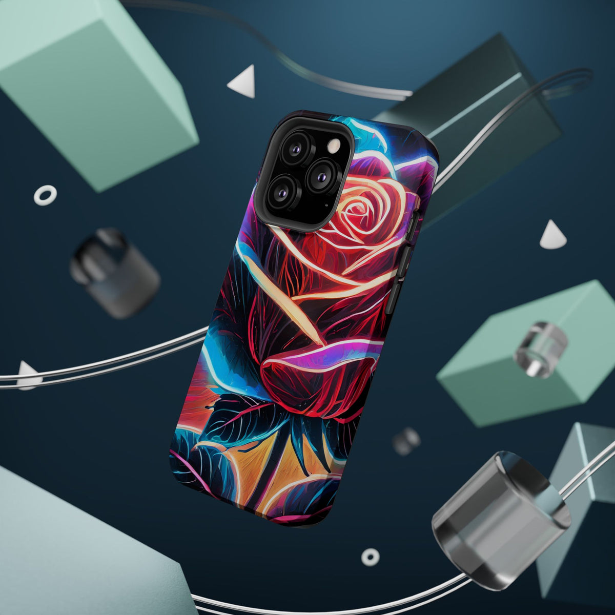 Neon Rose Magnetic Tough Phone Case - Studio 653