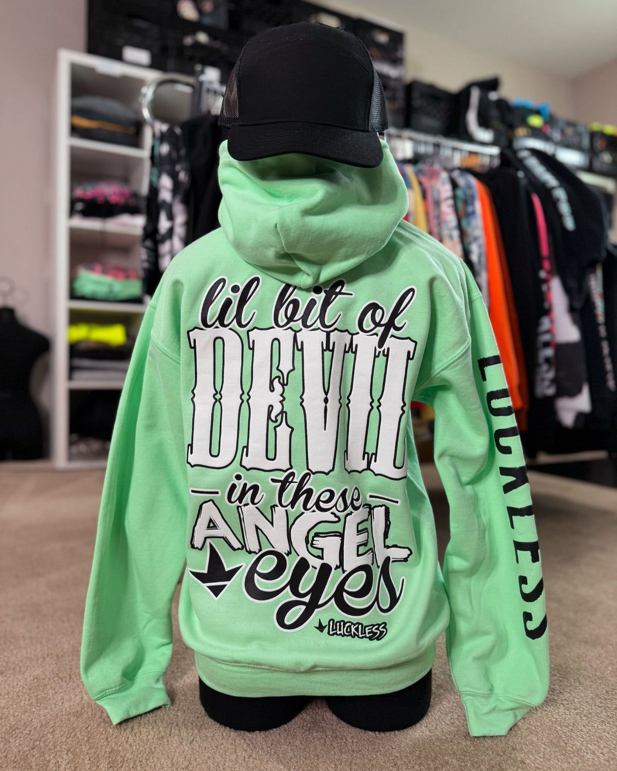 Lil Bit Of Devil in these Angel Eyes Hoodie - Studio 653