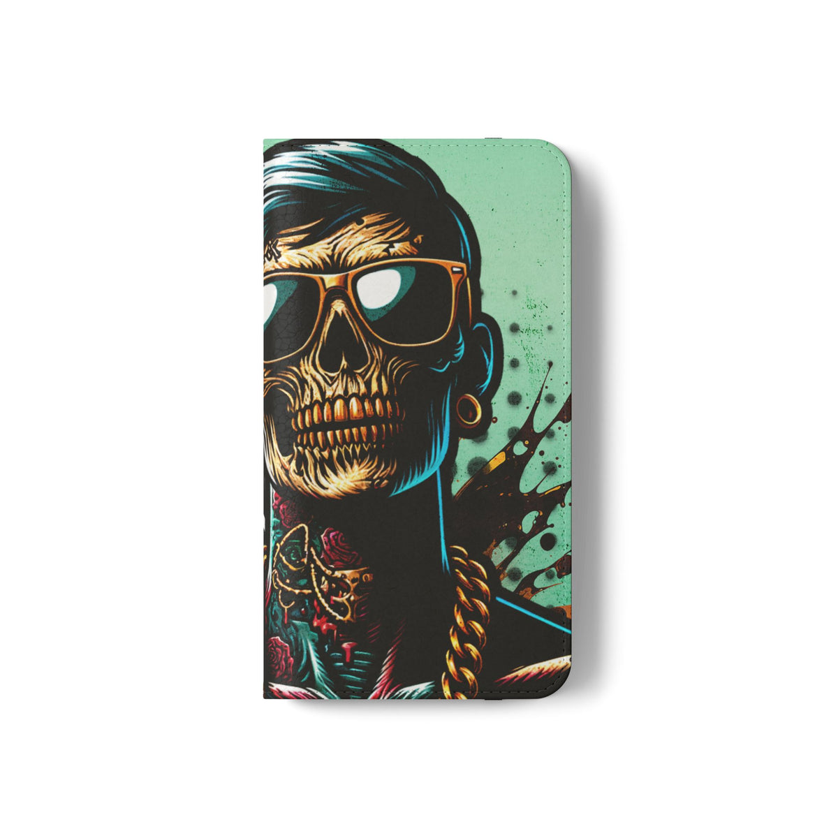 Rocker Star Skull Graphic Flip Phone Case