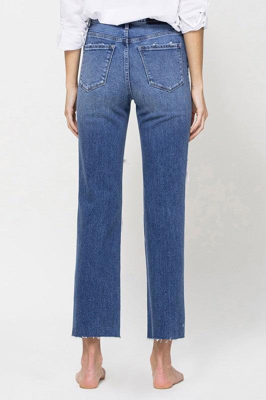 Distressed High-Rise Straight Leg Jean - Studio 653