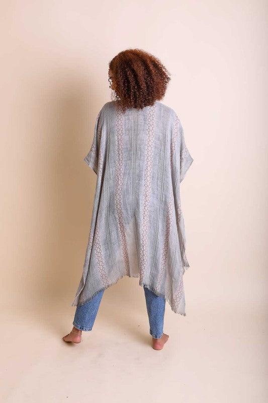 Woven Long Line Tribal Kimono - Studio 653