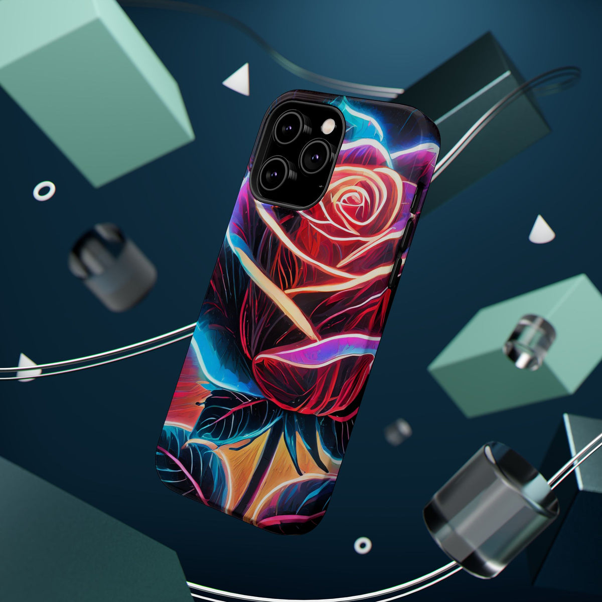 Neon Rose Magnetic Tough Phone Case - Studio 653