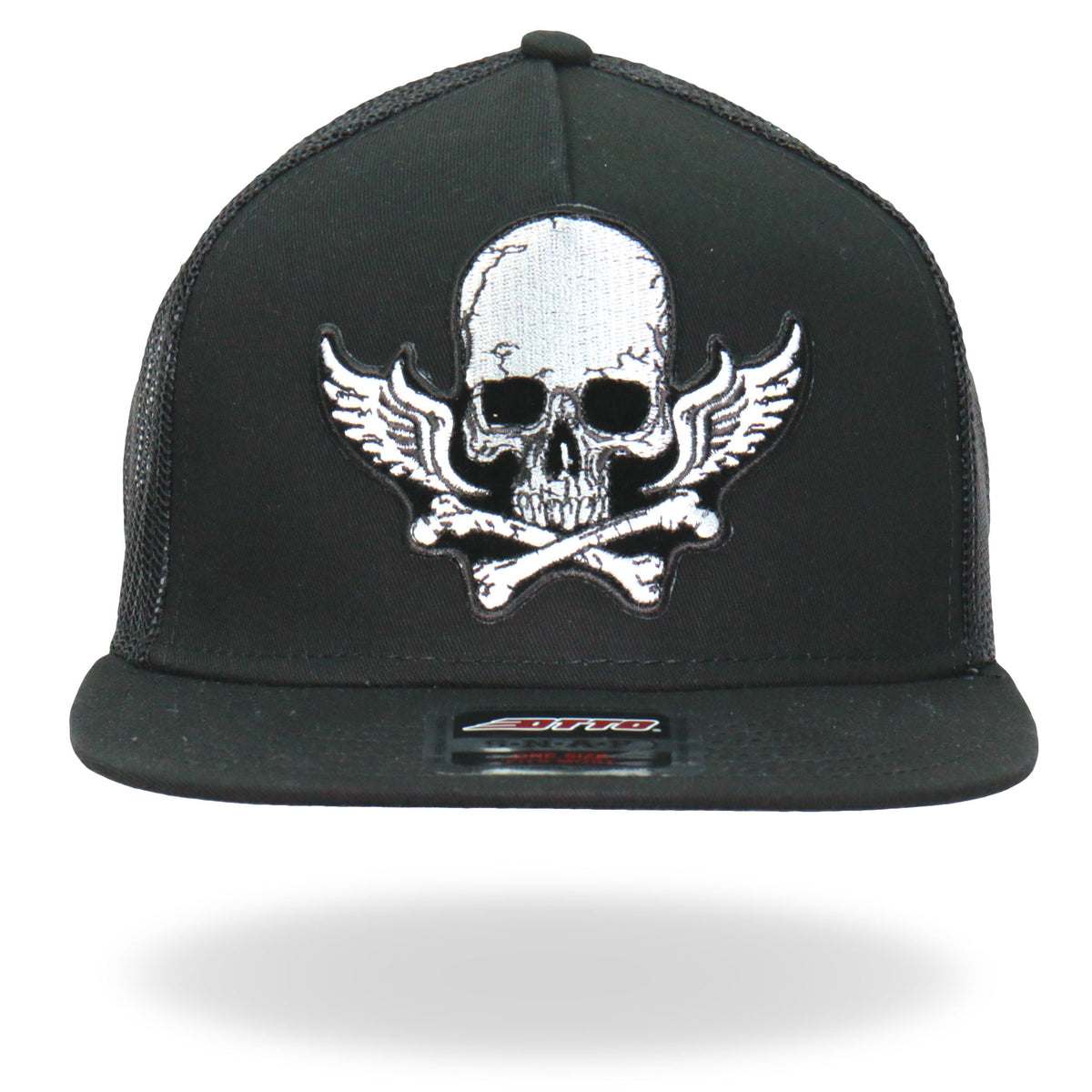 Hot Leathers  Skull Bones Wings Snapback Hat