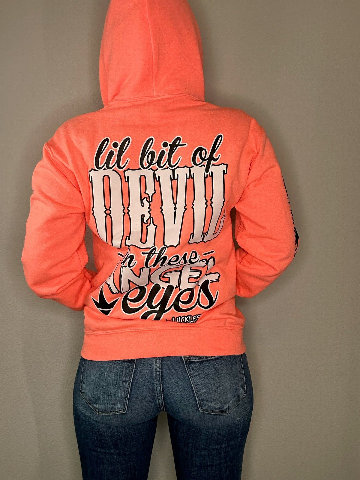Lil Bit Of Devil in these Angel Eyes Hoodie - Studio 653