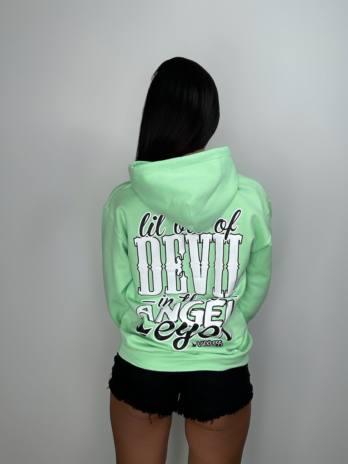 Lil Bit Of Devil in these Angel Eyes Hoodie - Studio 653