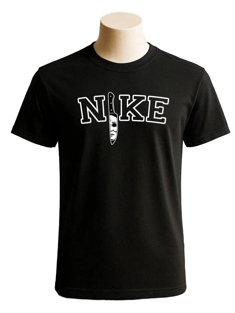 N!KE Michael Myers Knife Horror Terror Halloween Graphic Tee Shirt