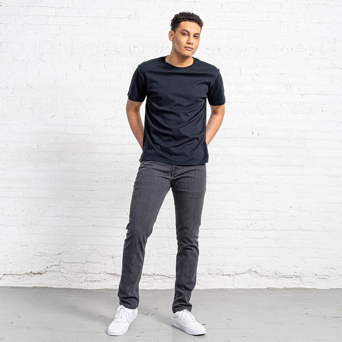 Slim Fit Grey Wash Jeans - Studio 653